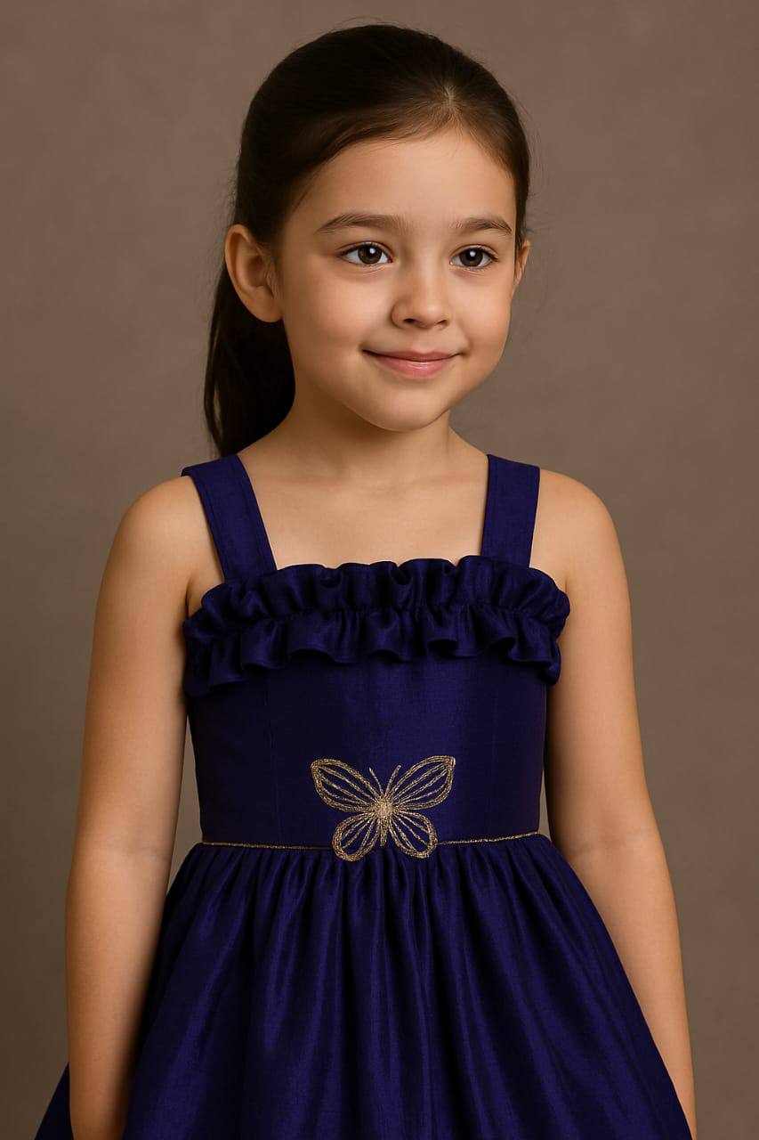 Kids Butterfly Cut Dana Diamond Panel Work Gown