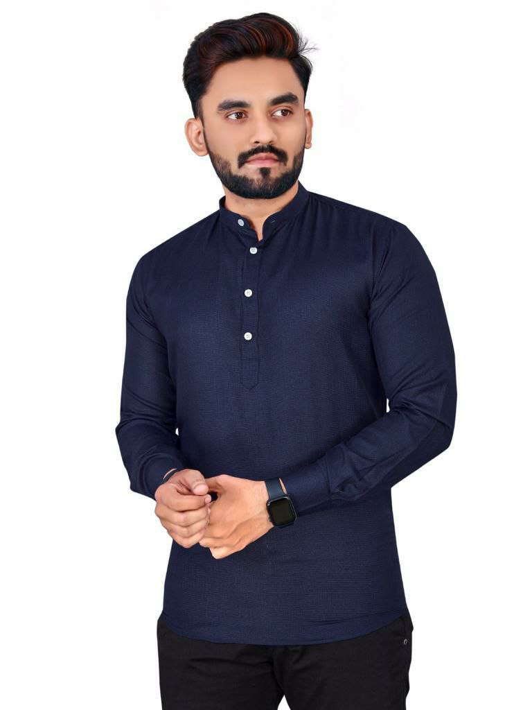 MAN'S SHORT KURTA Cotton Slub