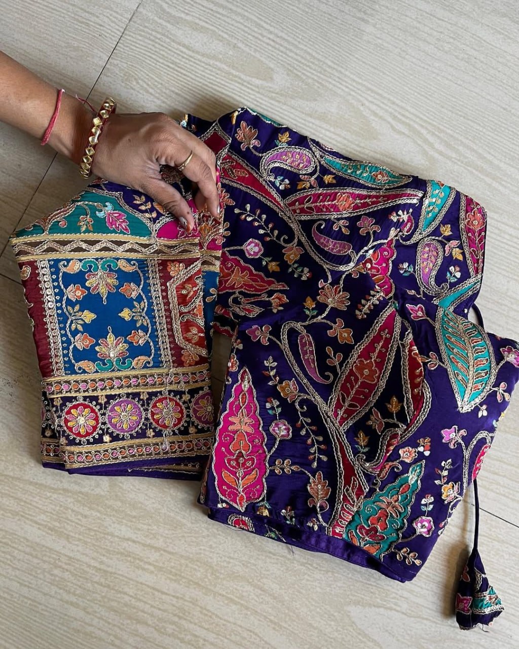 Crepe with Heavy Chinon Position Print Blouse