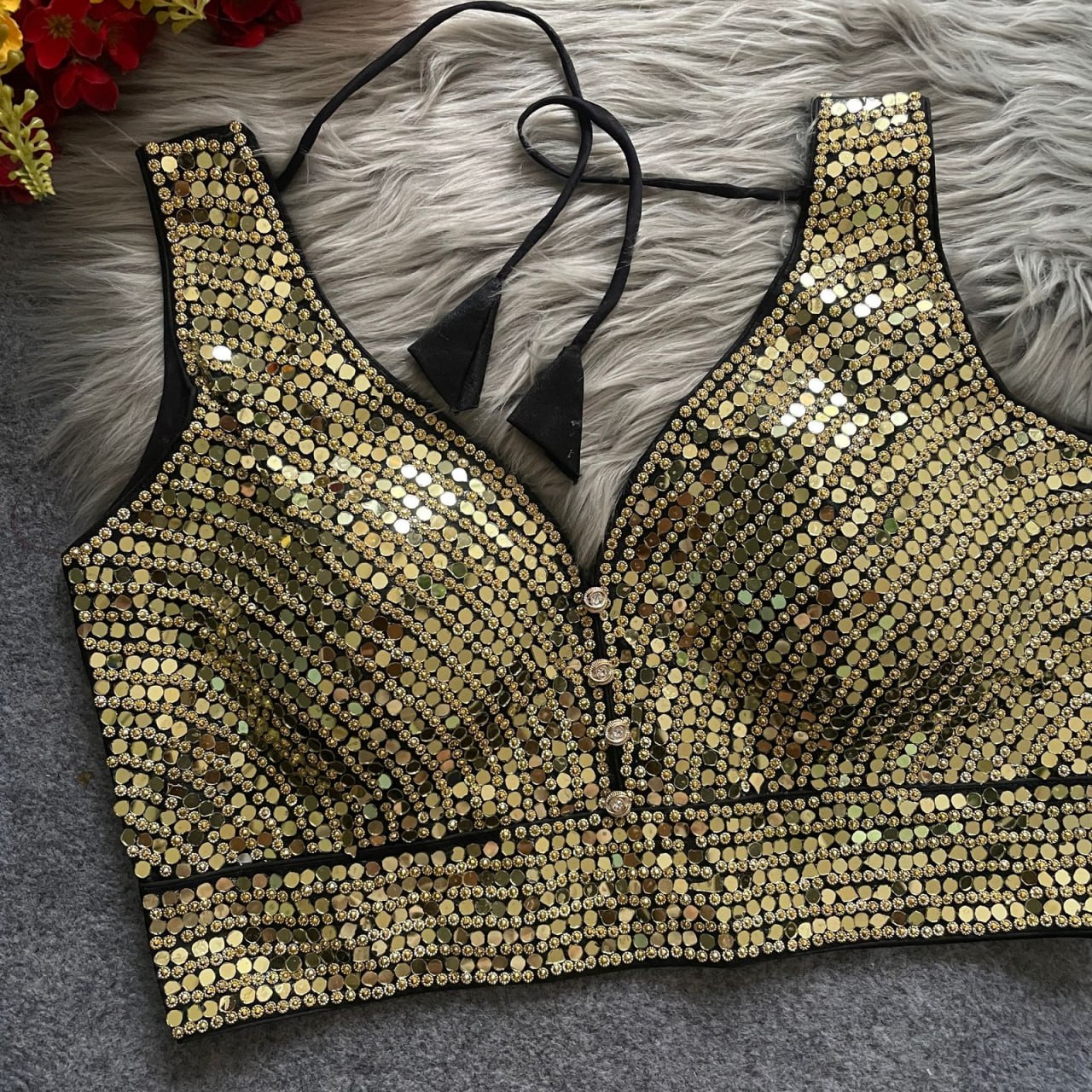 Phantom Mirror + Heavy Stone Handwork with Real Bottom Blouse
