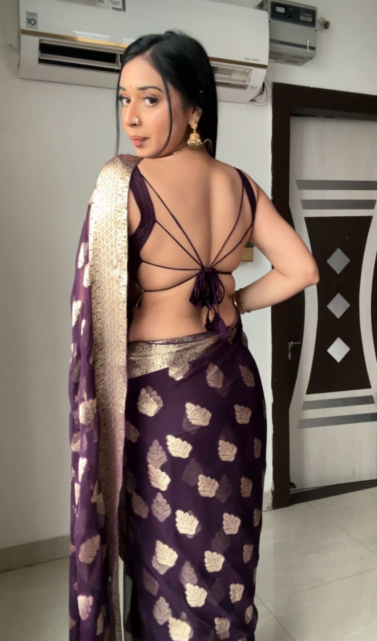 Soft Lichi Silk Ready To Wear Saree