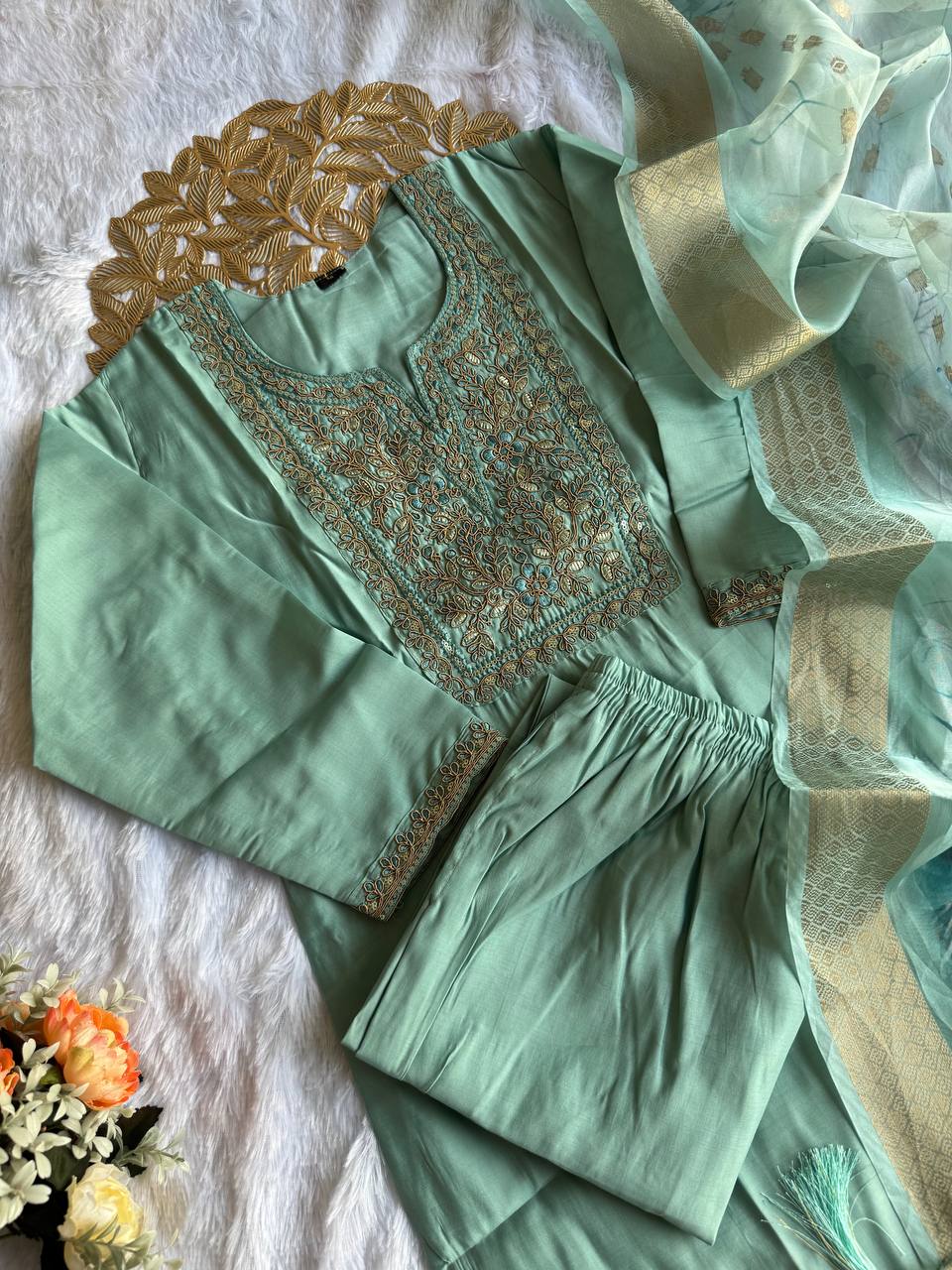 Beautiful Embroidery & Sequence Work Suit