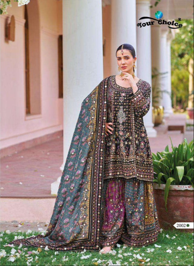 Chinon Digital Print Silk with Hand Work Suit