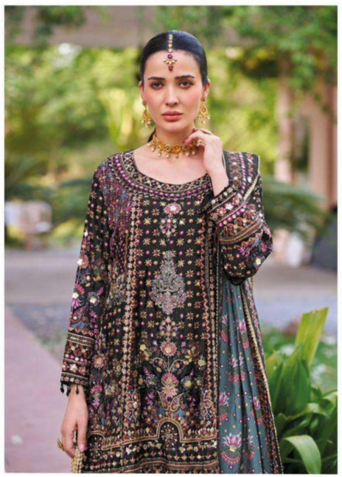 Chinon Digital Print Silk with Hand Work Suit