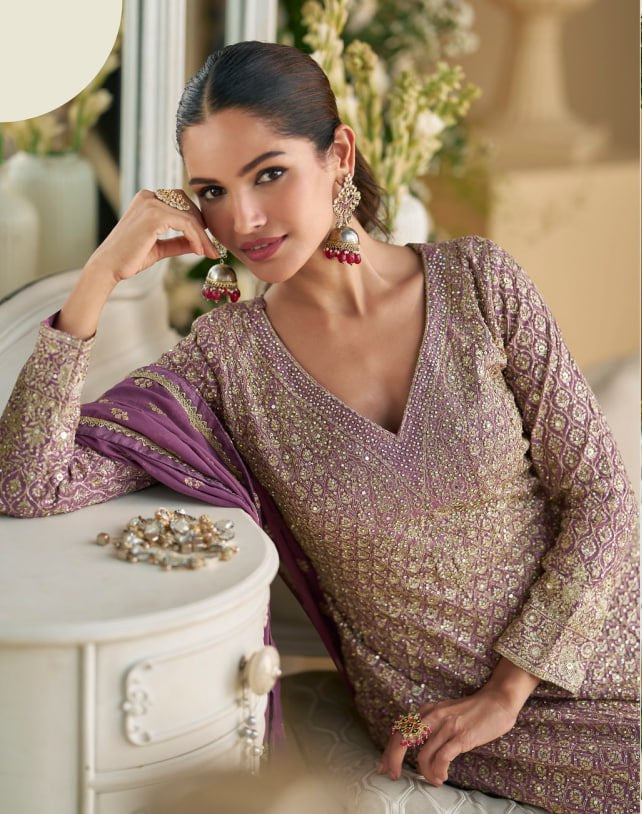 Georgette Zari & Thread Embroidery Suit