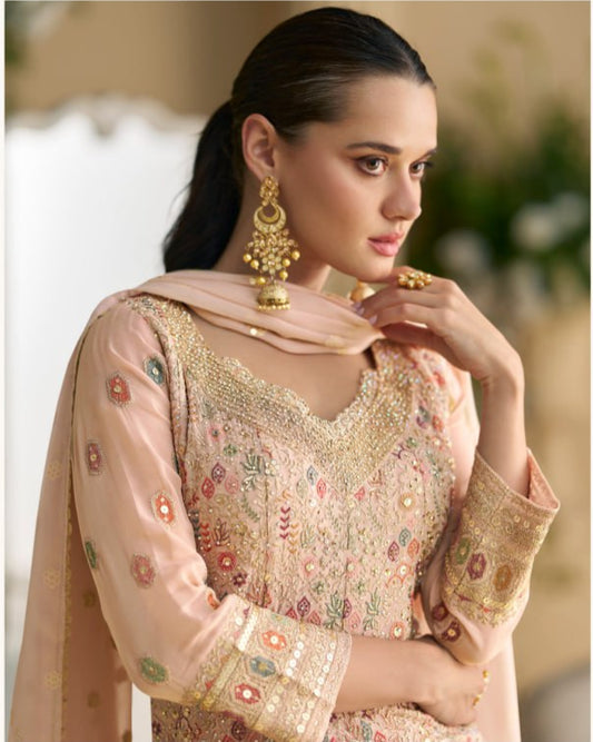 Georgette Zari & Thread Embroidery Suit