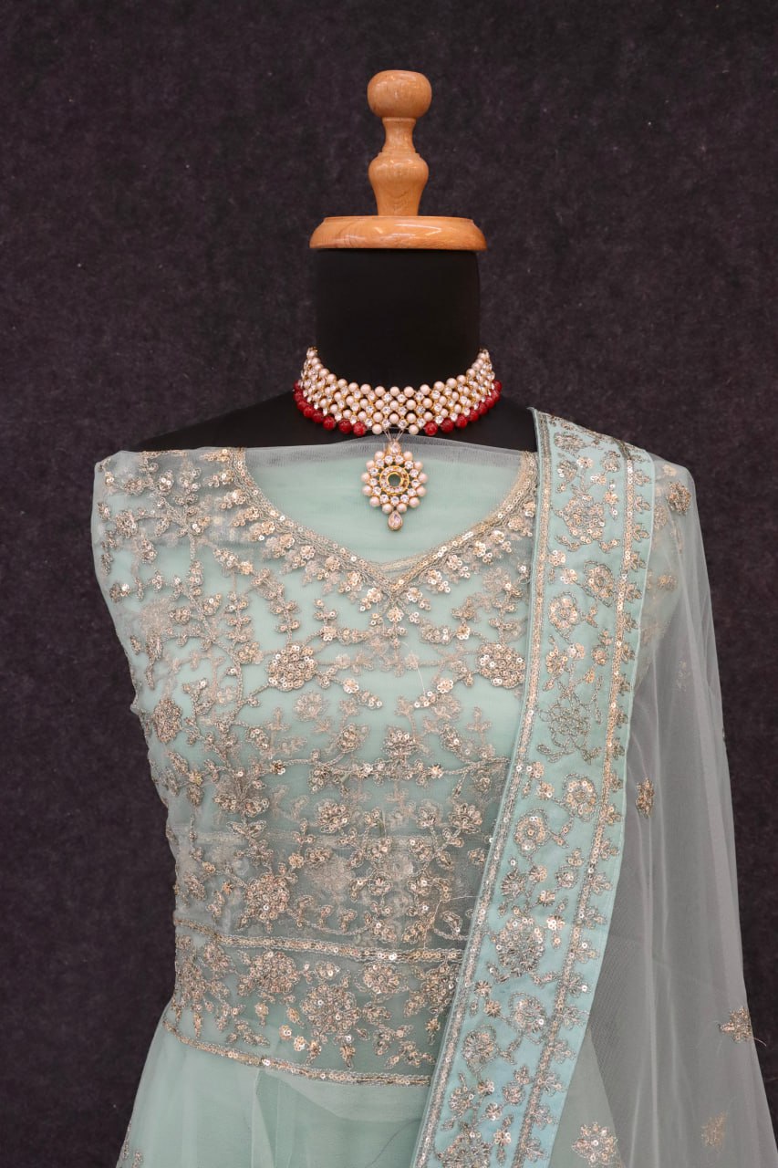 Net with Sequence Coding Embroidery Gown