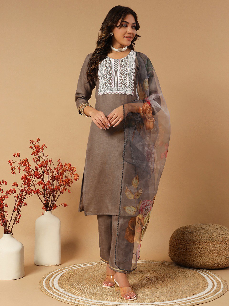Fully Stitched Ethnic Set with Dupatta