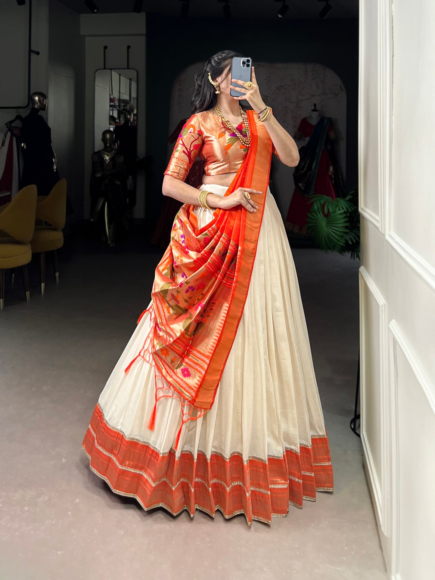 Beige Paithani lehengas that speak culture Lehenga