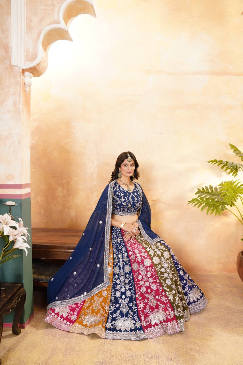 Multicolor Faux Georgette Lehenga Choli ON5053