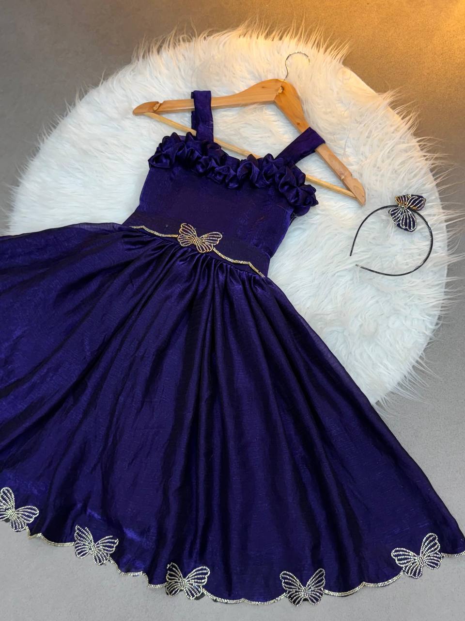 Kids Butterfly Cut Dana Diamond Panel Work Gown