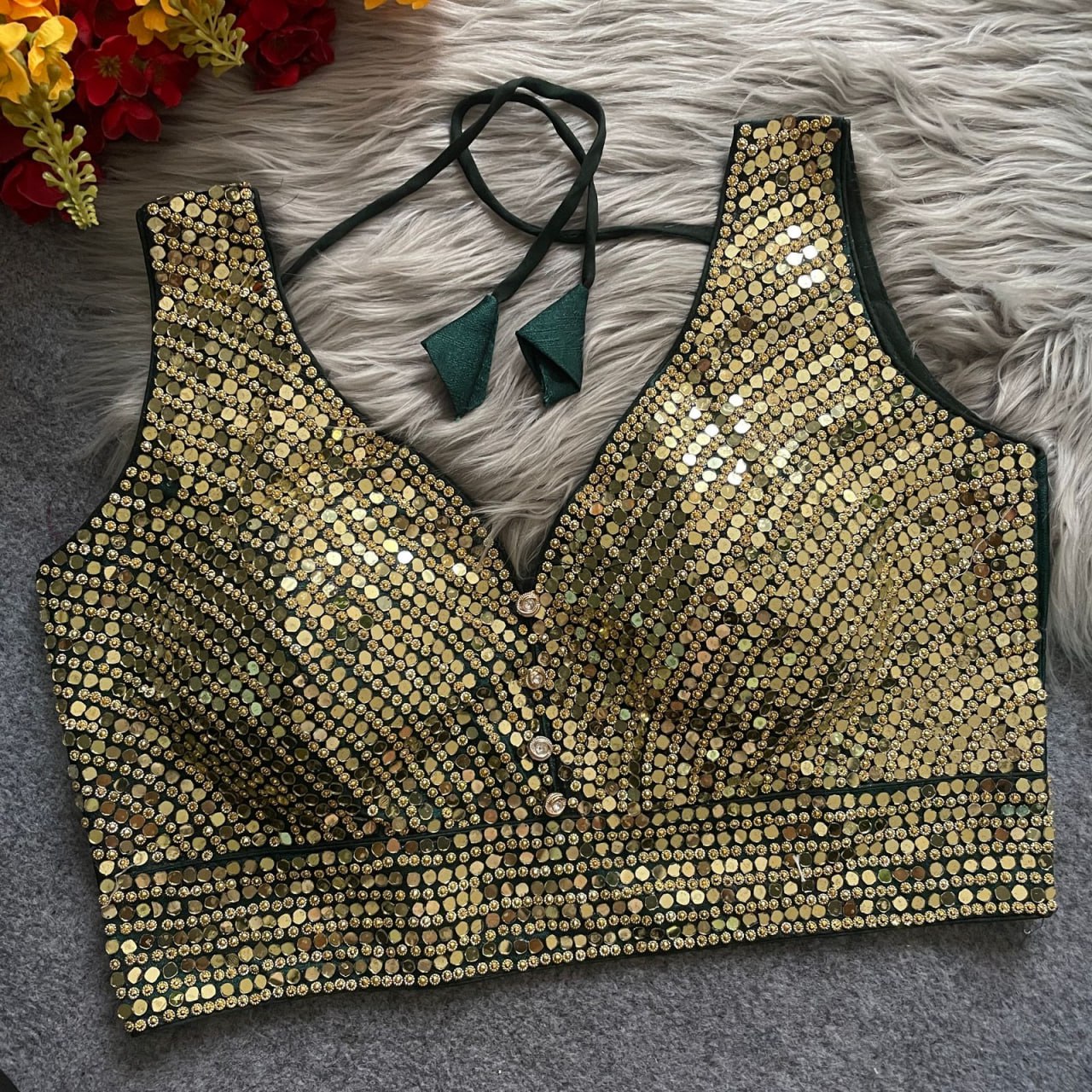 Phantom Mirror + Heavy Stone Handwork with Real Bottom Blouse