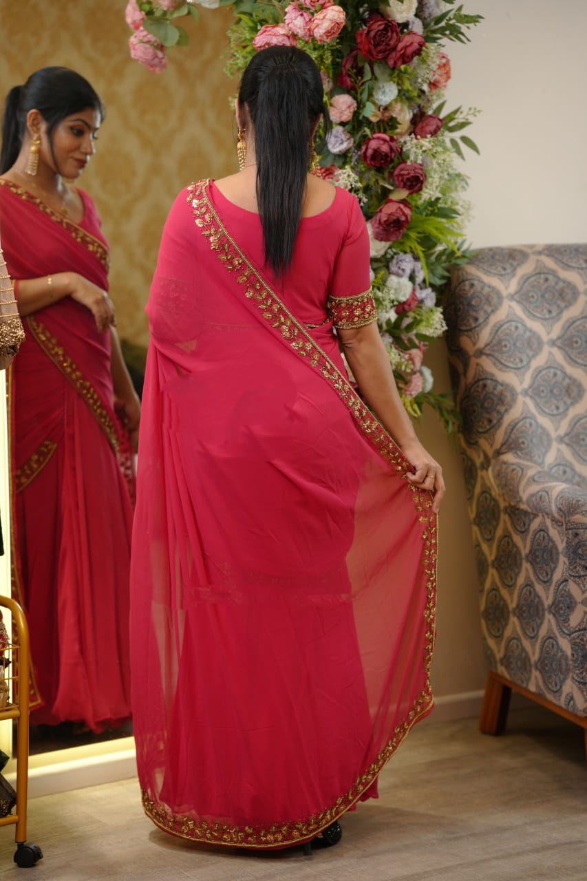 Gown with Attached Pallu Rerady Top Wear Saree