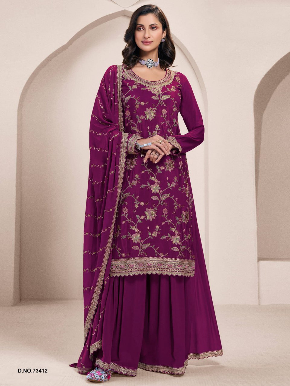 Multicolor Embroidery Work Santoon Inner Suit