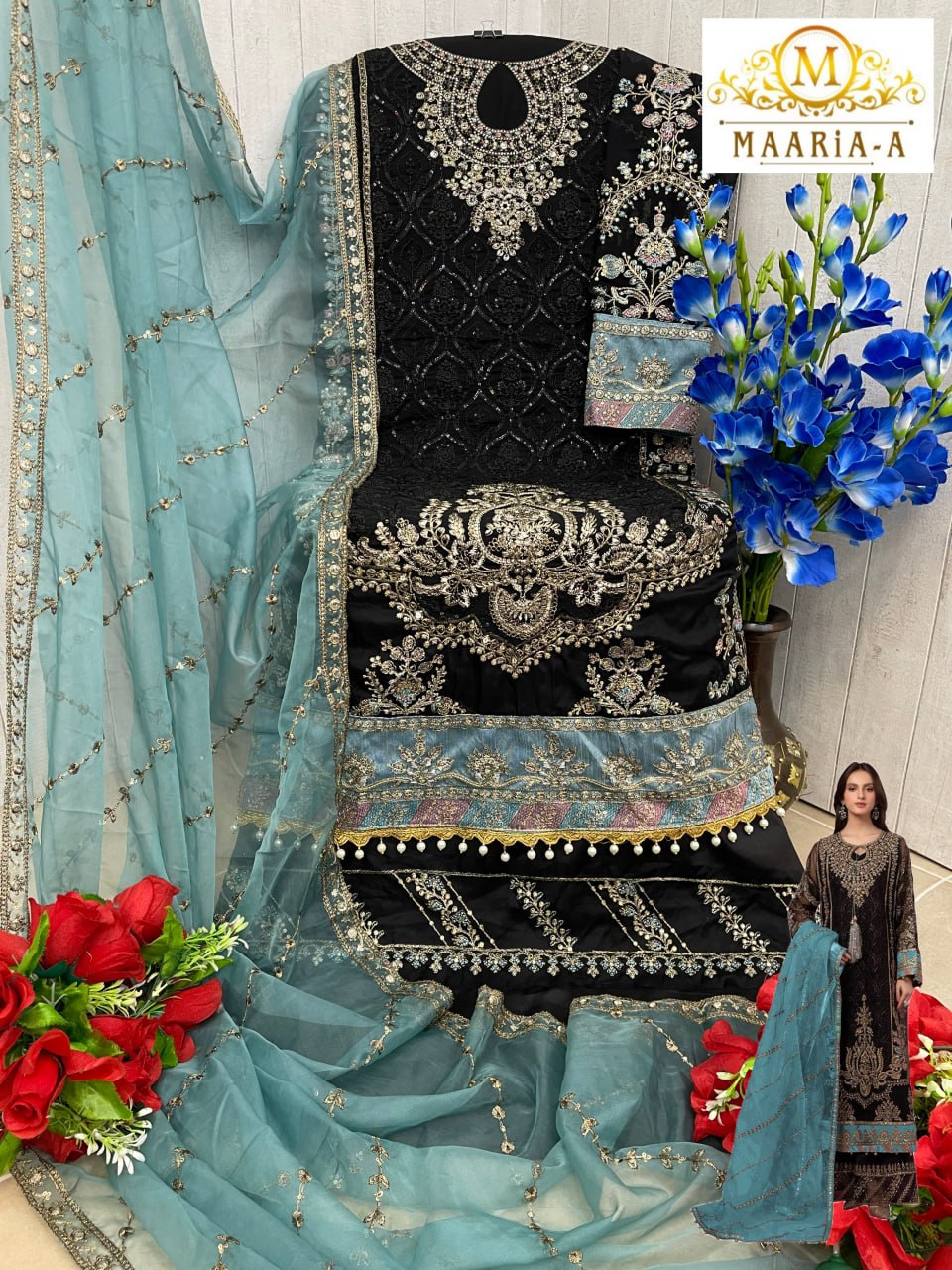 Fox Georgette With Embroidery Sequence Work With Latkan Suit