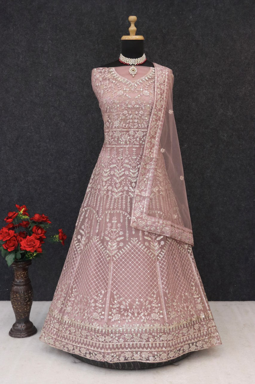 Unstitched Suits Net with Sequence Coding Embroidery
