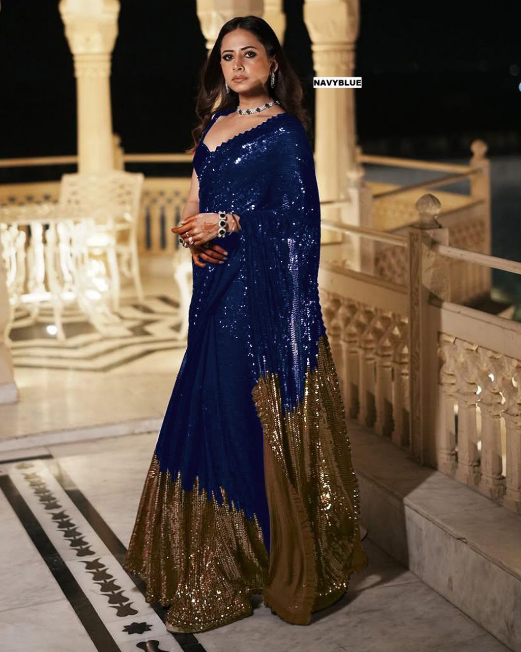 Sargun Mehta Saree of Heavy Quality 60 Gram Georgette