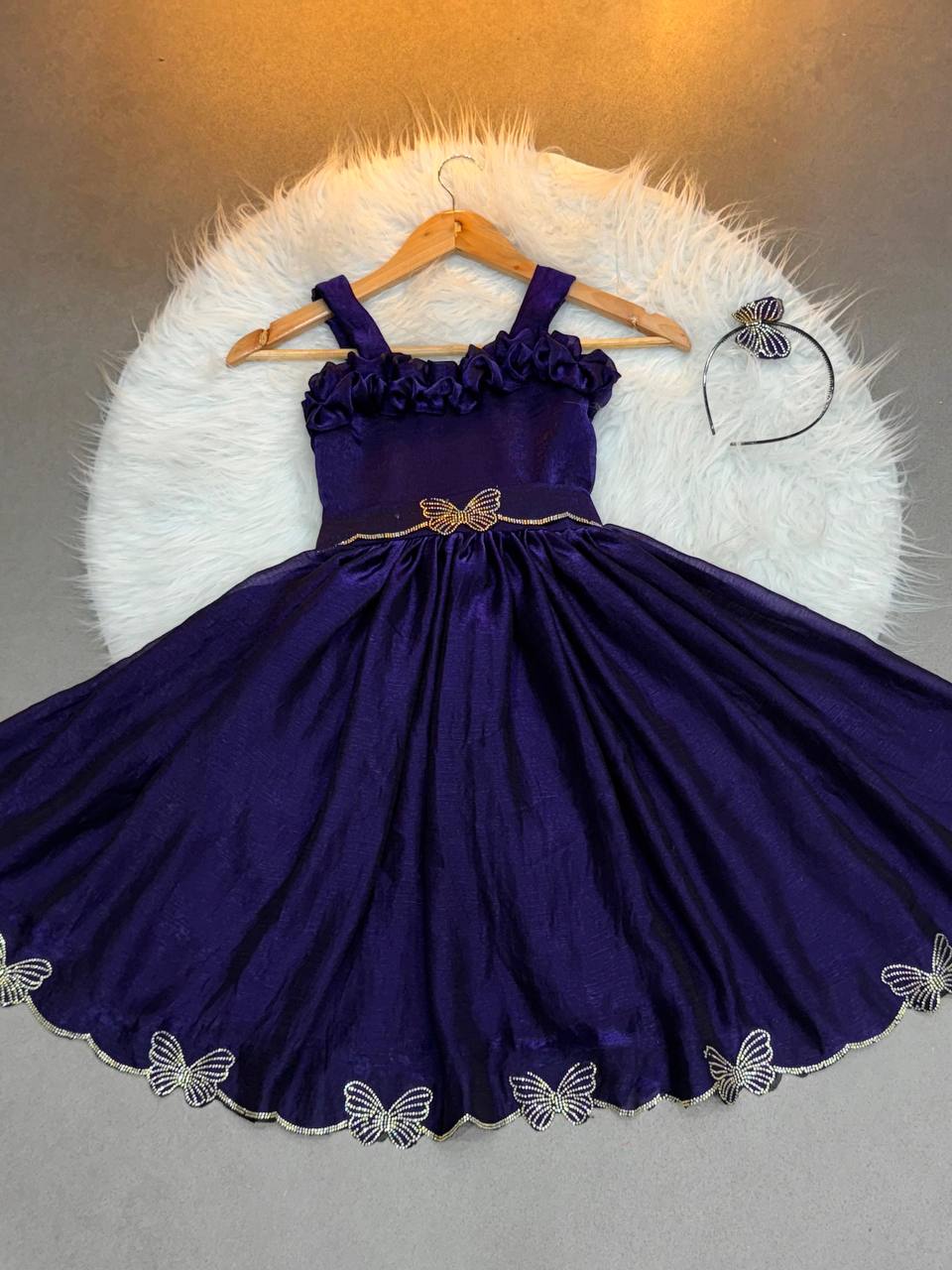 Kids Butterfly Cut Dana Diamond Panel Work Gown