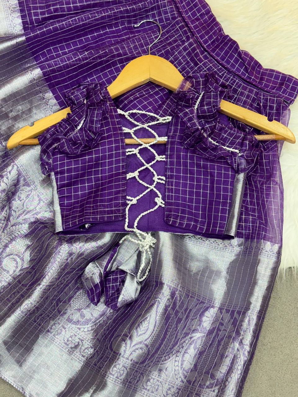 Kids Organza Zari Lehenga Choli
