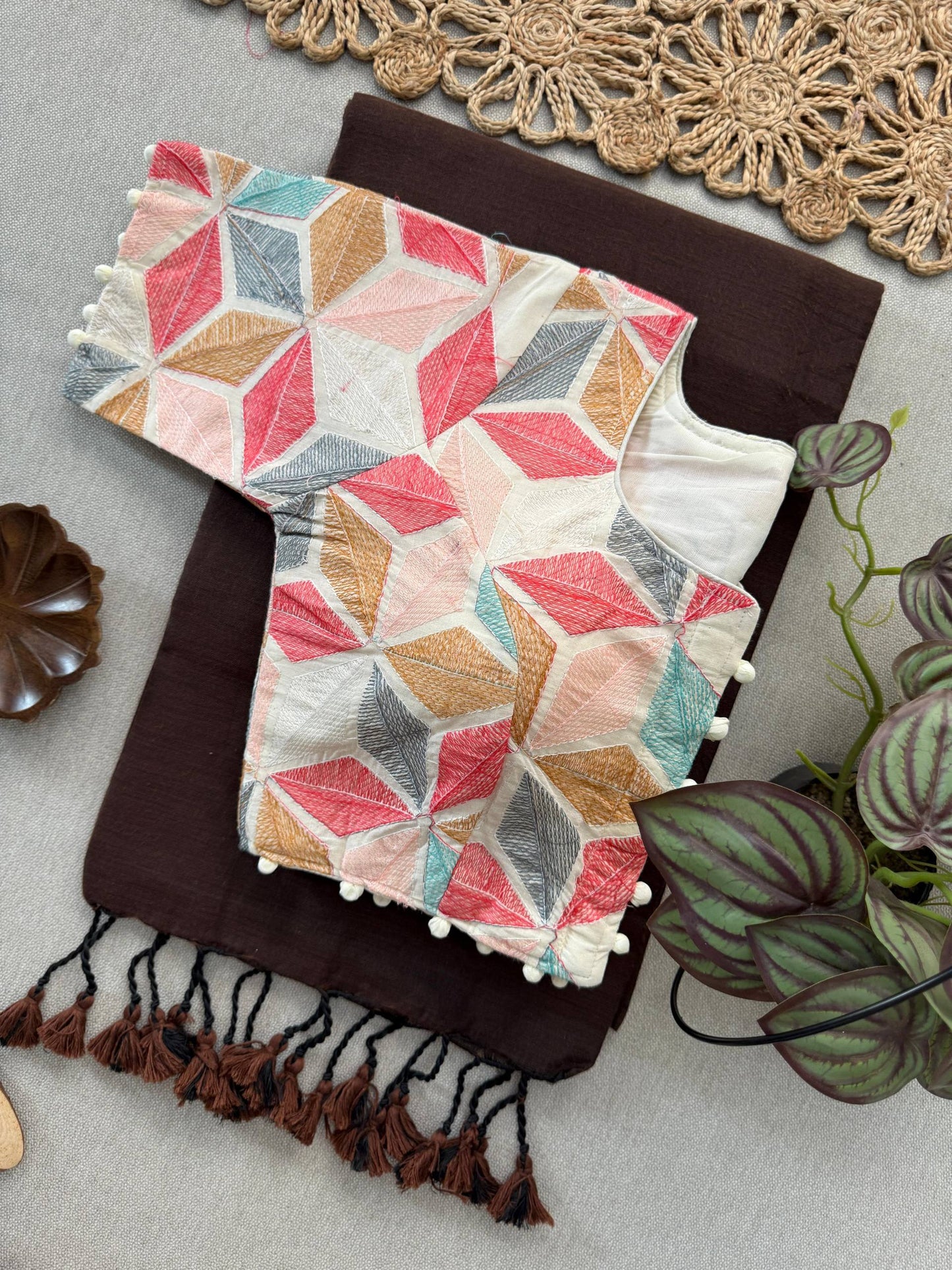 Handloom Khadi COTTON Saree With Ready to Wear Blouse