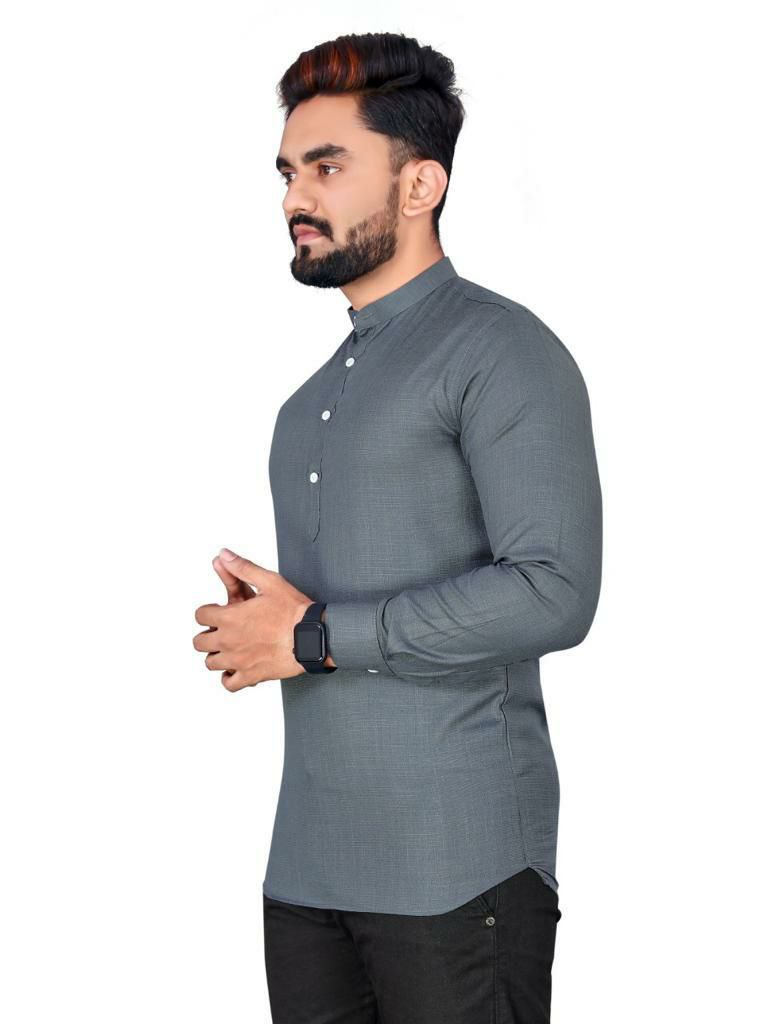 MAN'S SHORT KURTA Cotton Slub