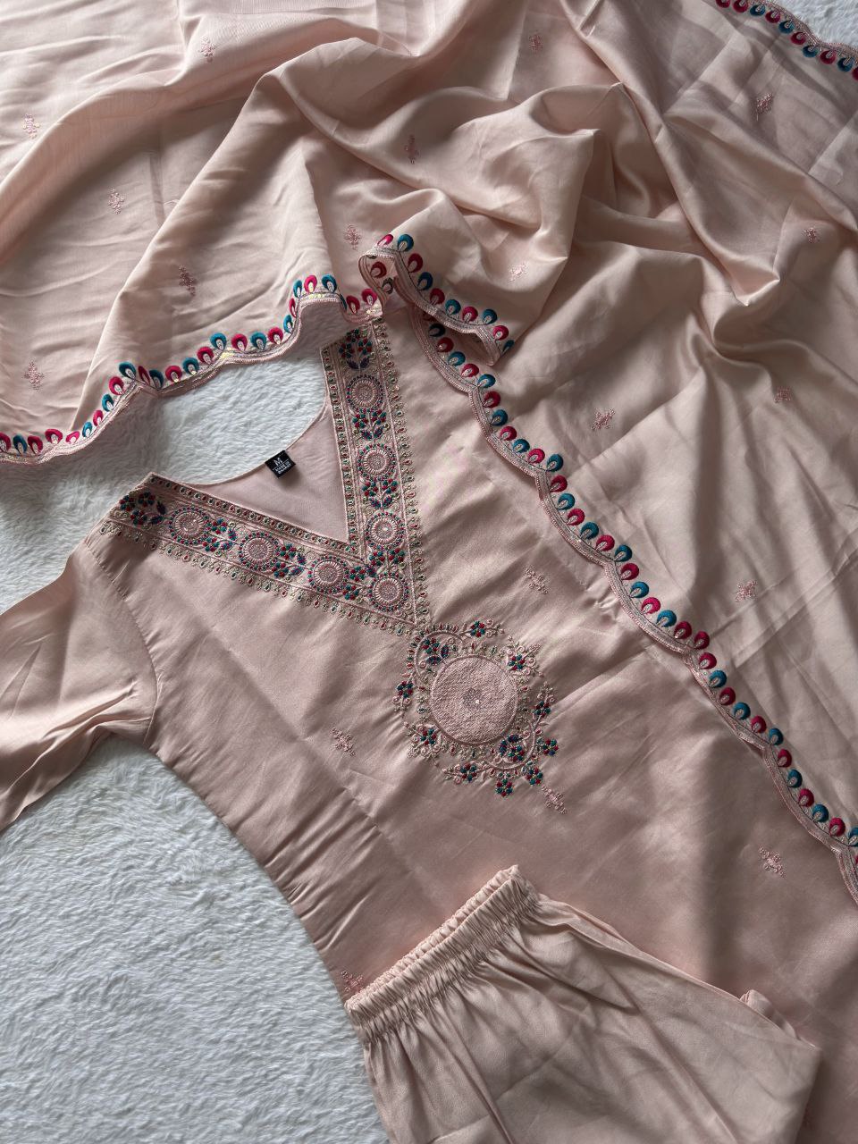 Thread Embroidery with Sequin Detailing Suits