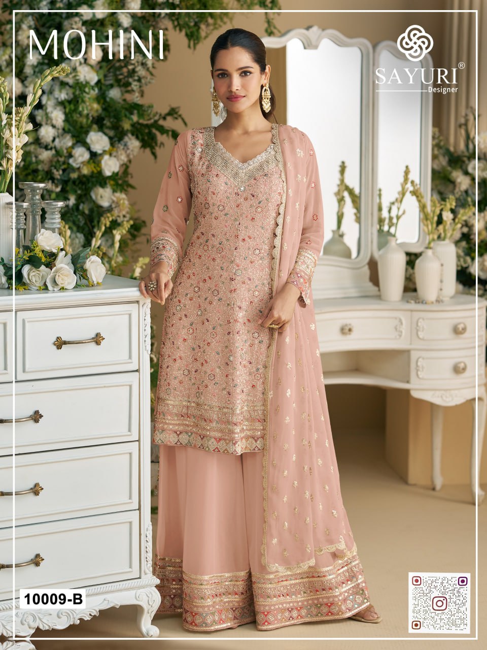 Embroidery Top Semi-Stitched With Fully Stitched Bottom And Dupatta