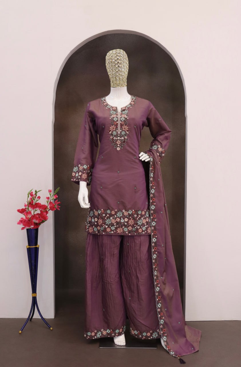 Roman Simar with Embroidery Multi & Zarkhan Work Suit