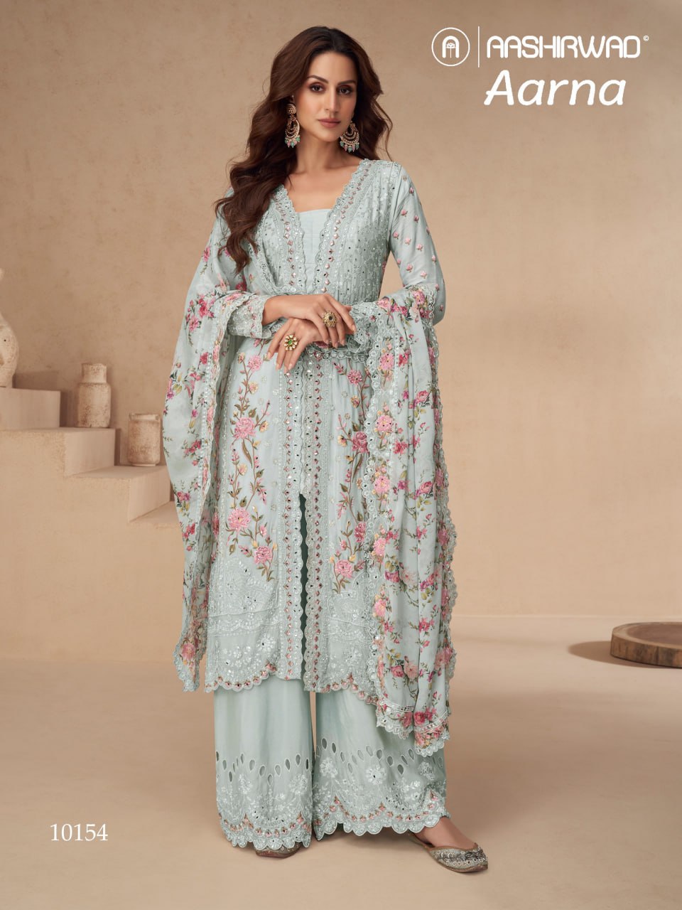 Vichitra With Embroidery work+ sequence Suit