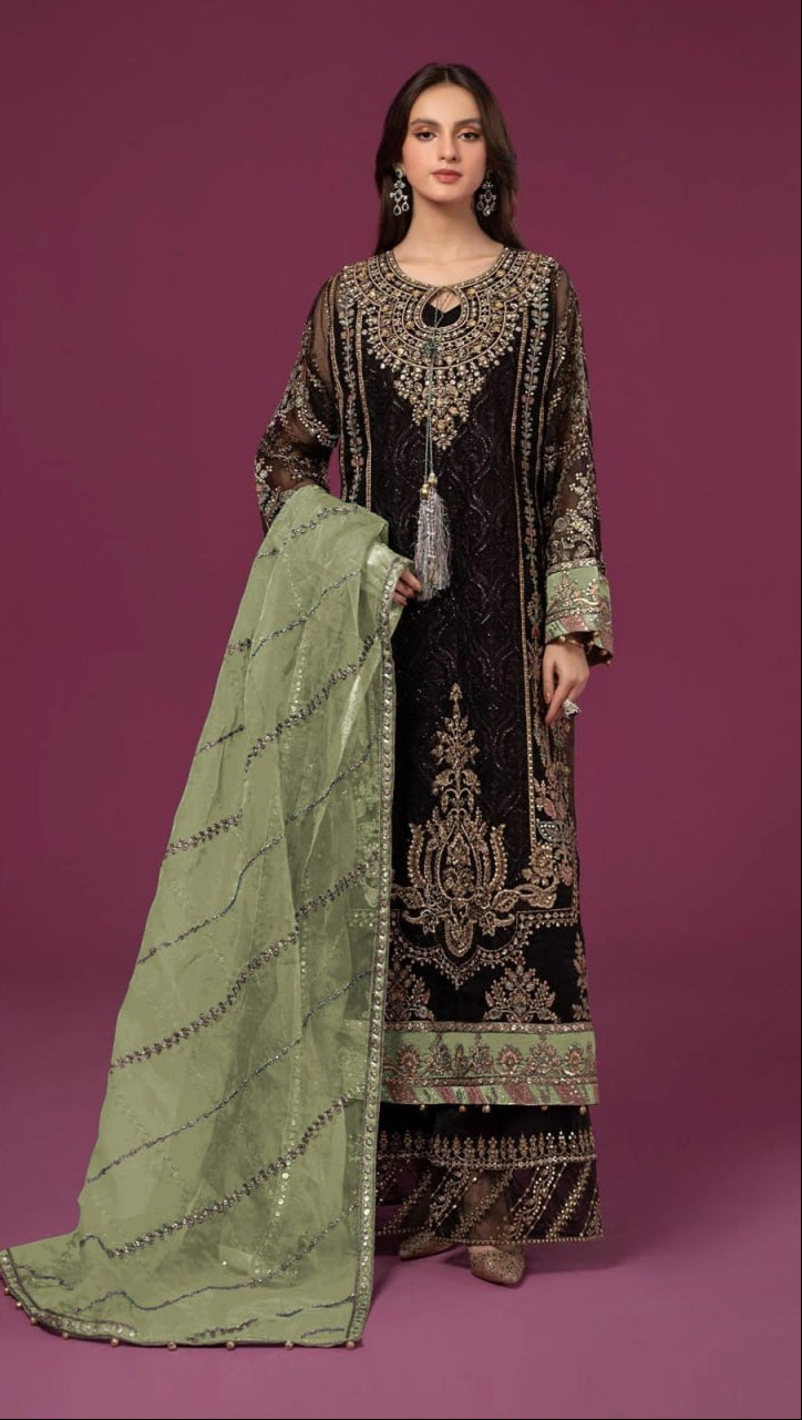 Fox Georgette With Embroidery Sequence Work With Latkan Suit