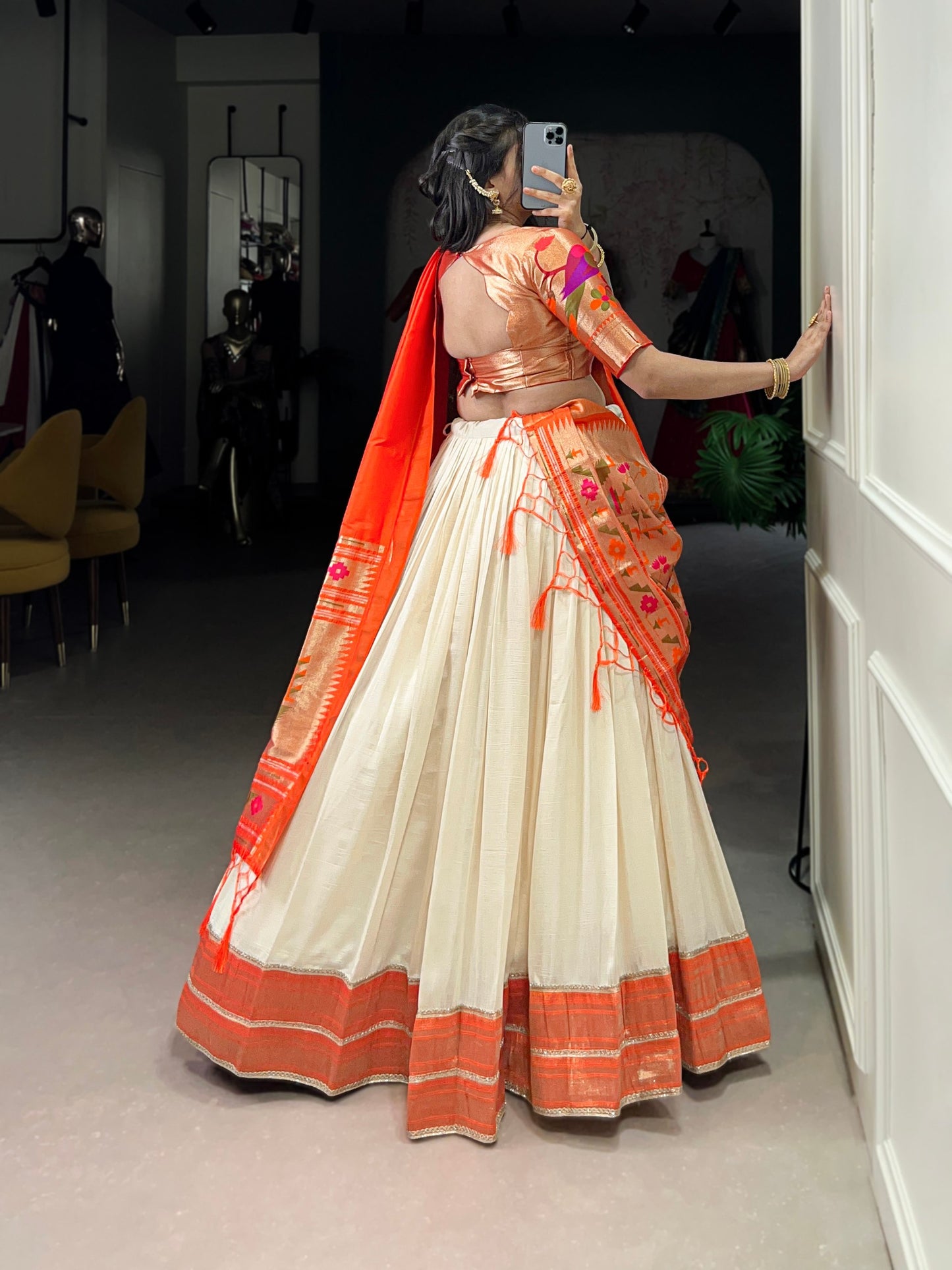 Beige Paithani lehengas that speak culture Lehenga