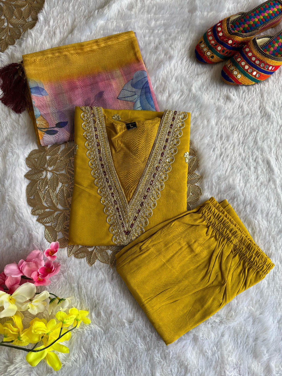 Fully Stitched Ethnic Set with Dupatta