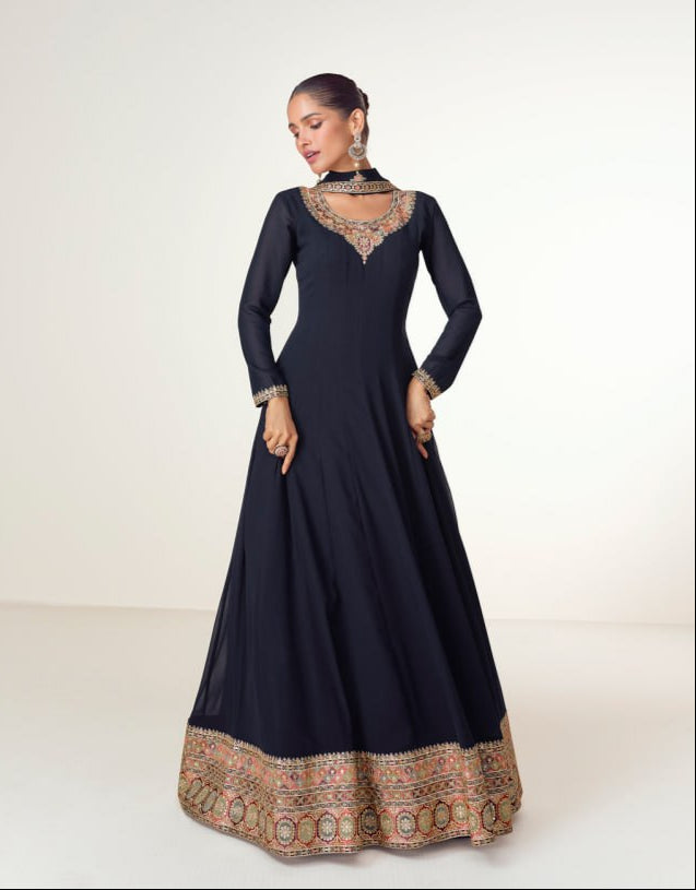 Virasat Bluming Georgette with Embroidery Work Anarkali Suits