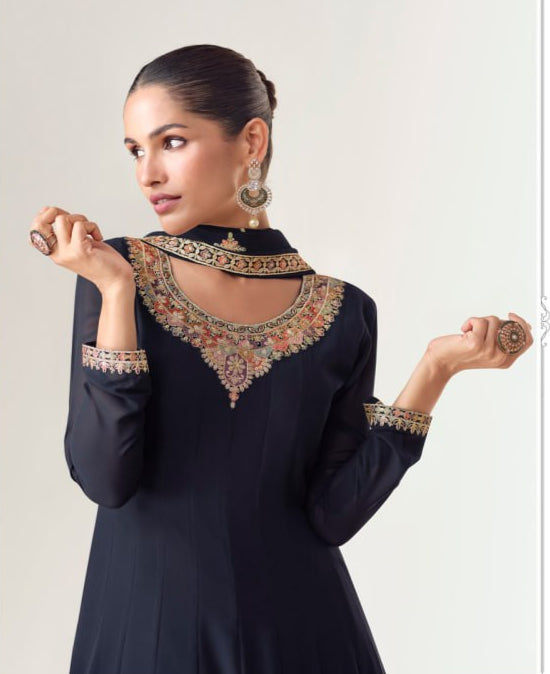 Virasat Bluming Georgette with Embroidery Work Anarkali Suits