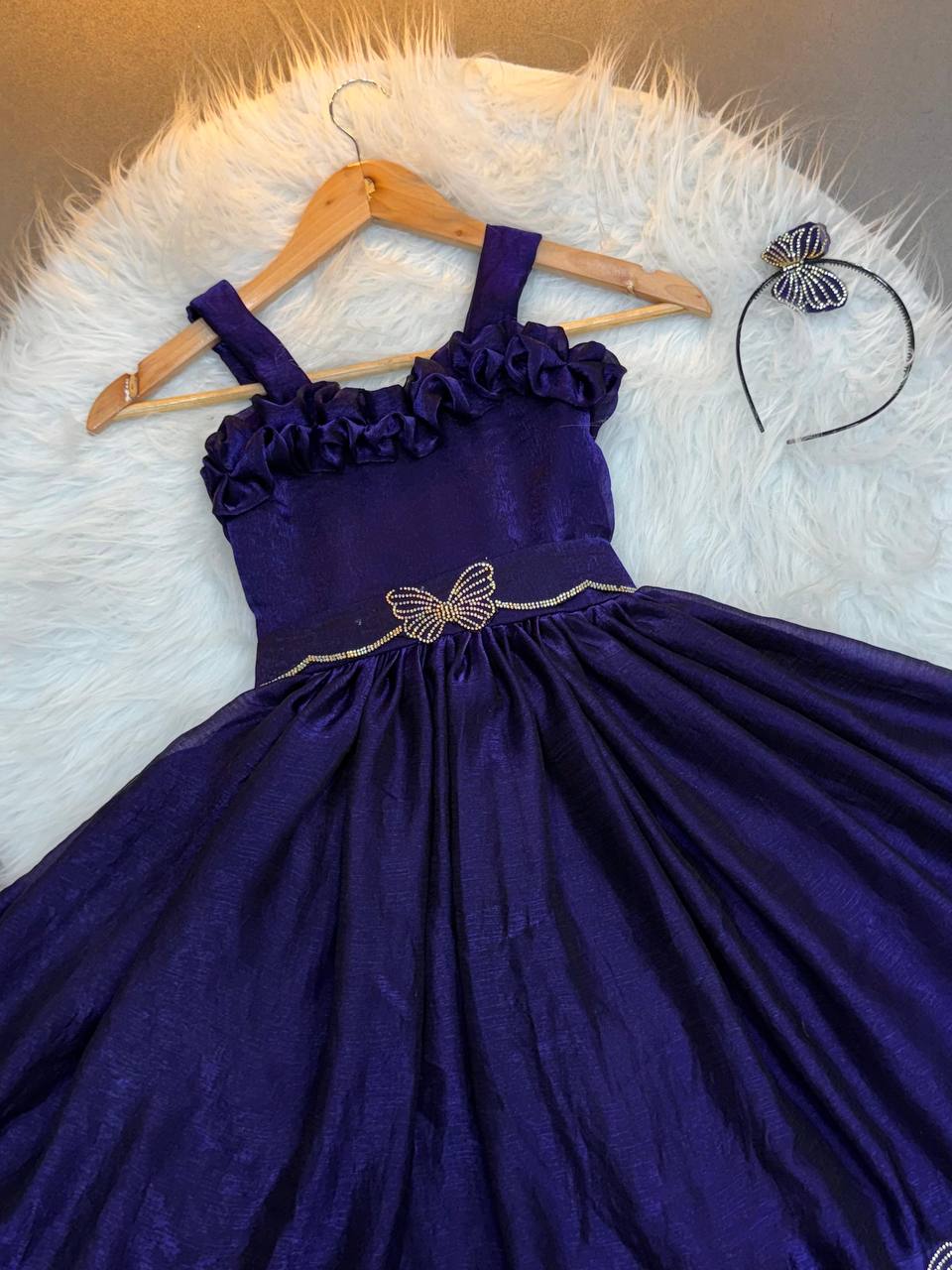 Kids Butterfly Cut Dana Diamond Panel Work Gown