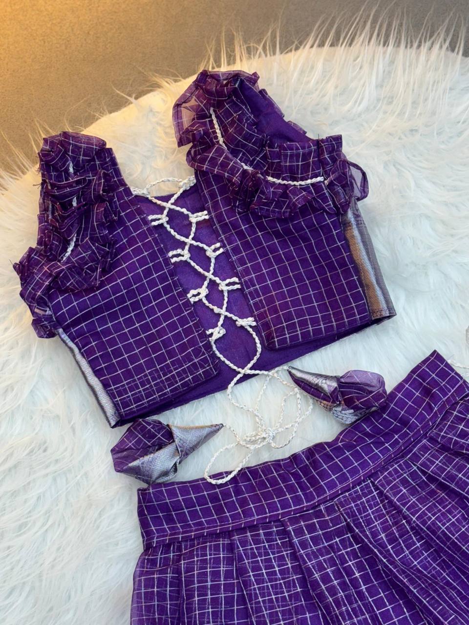 Kids Organza Zari Lehenga Choli