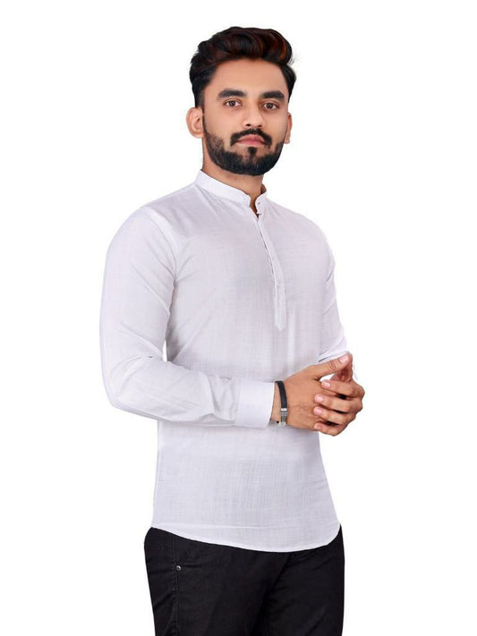 MAN'S SHORT KURTA Cotton Slub