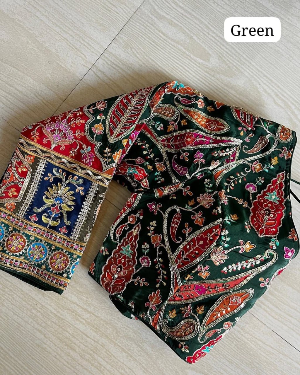 Crepe with Heavy Chinon Position Print Blouse