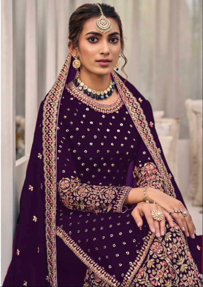 Top Plazo Dupatta Semi-Stitched Suit