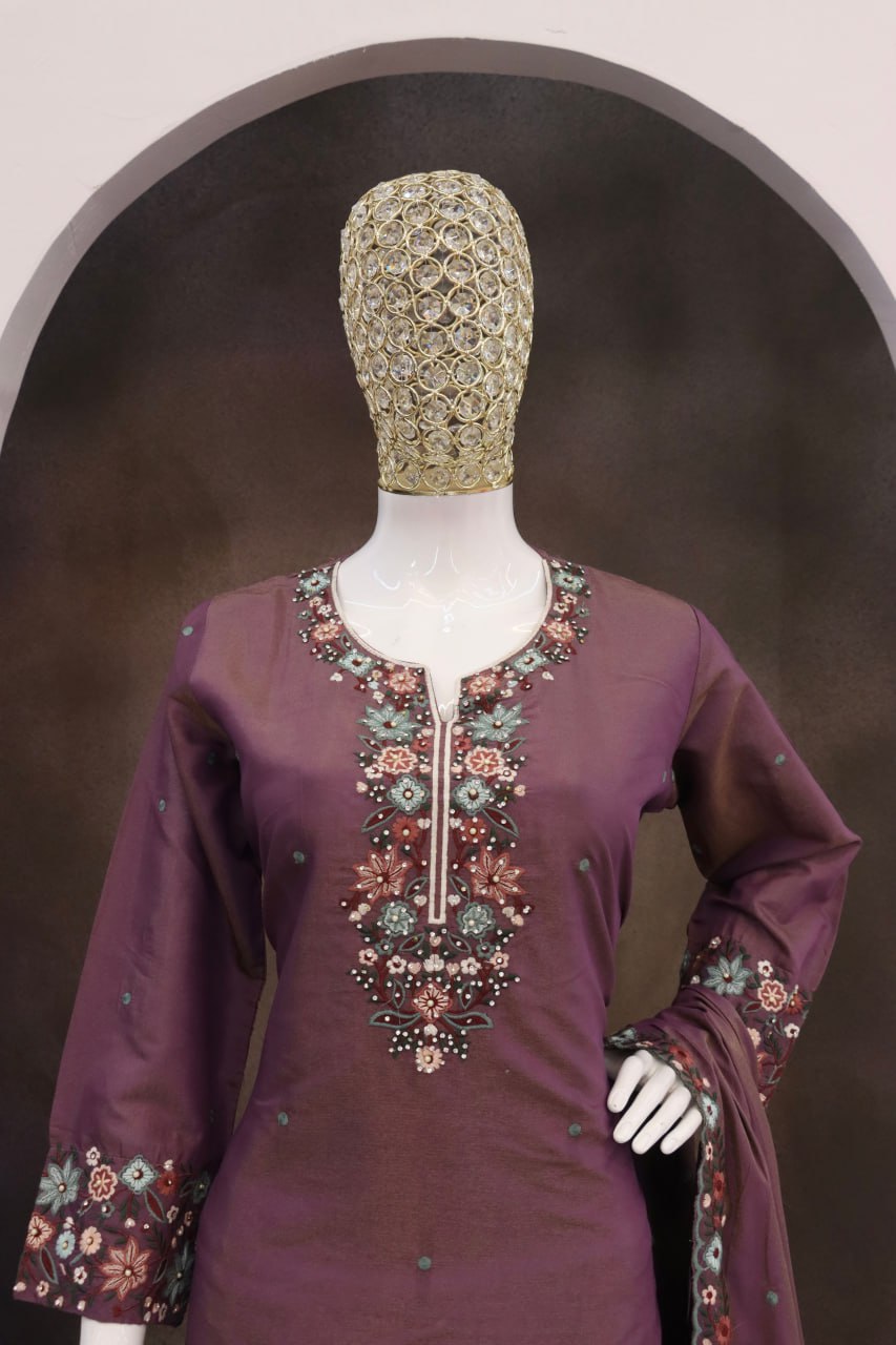 Roman Simar with Embroidery Multi & Zarkhan Work Suit