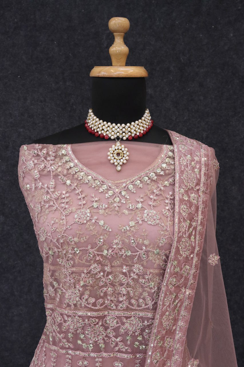 Net with Sequence Coding Embroidery Gown