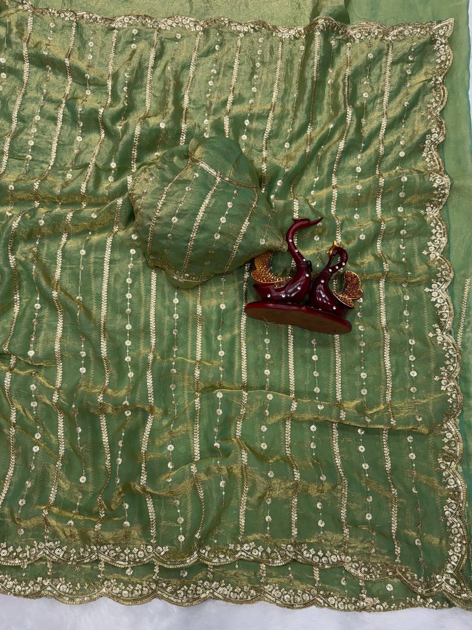Embroidery Soft Space Silk Saree (M1001)