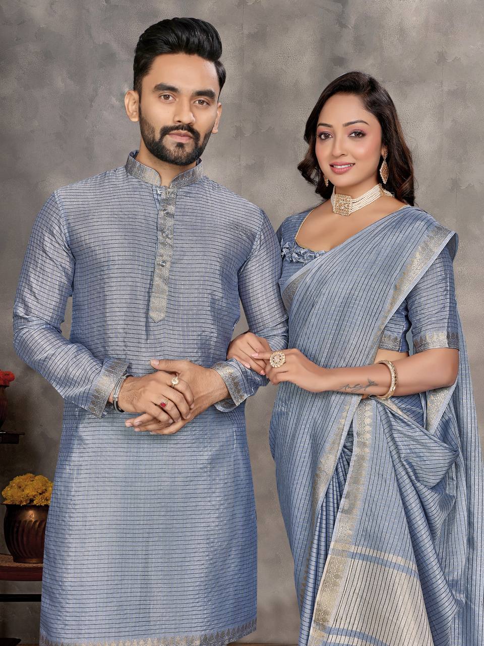JARI CHECKS SILLK KURTA WITH PAJAMA