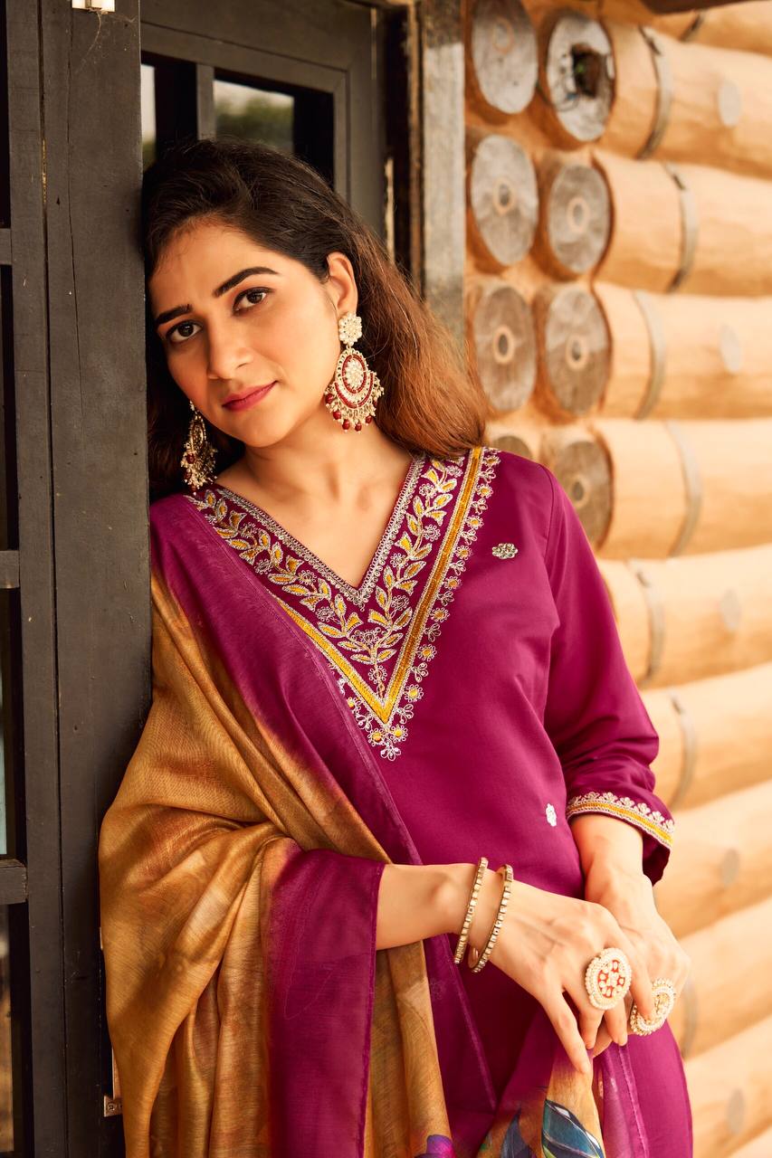 Fully Stitched Ethnic Set with Dupatta
