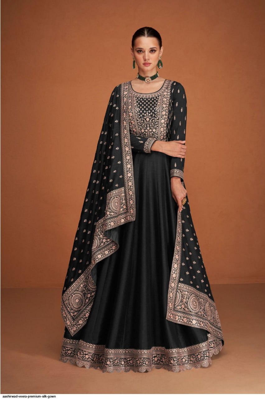 Semi Stitched Ashirwad eavy Vichitra with Siqwans and Embroidery Work