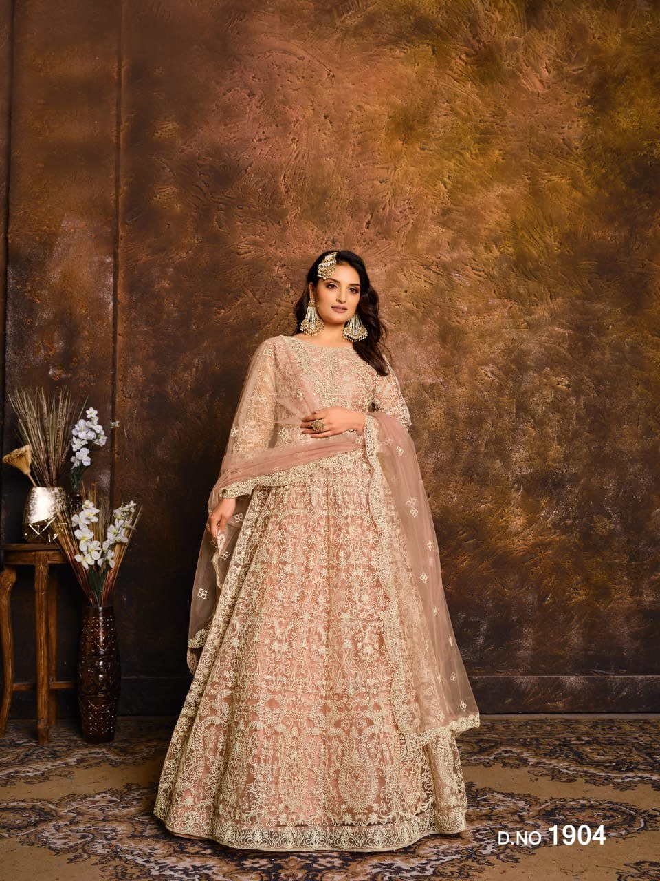 Vani Net with Coding Embroidery Unstitched Suits
