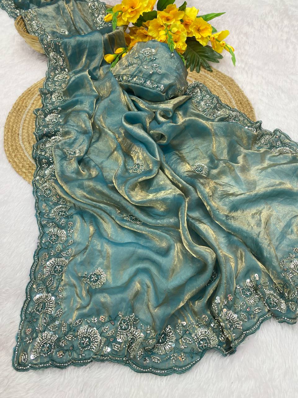 The most trending Beads Work Concept Saree