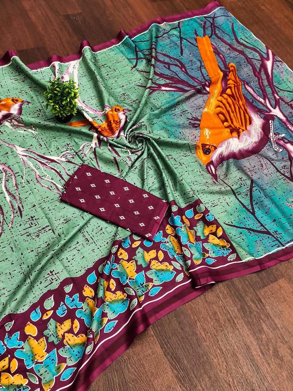 Heritage Hand Print Mulmul Cotton Sarees