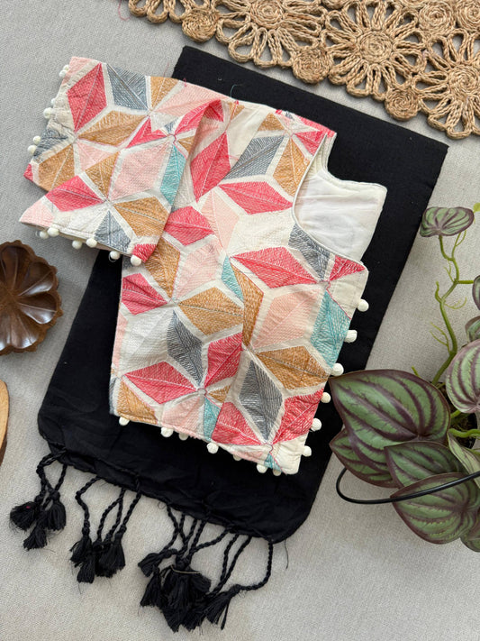 Handloom Khadi COTTON Saree With Ready to Wear Blouse