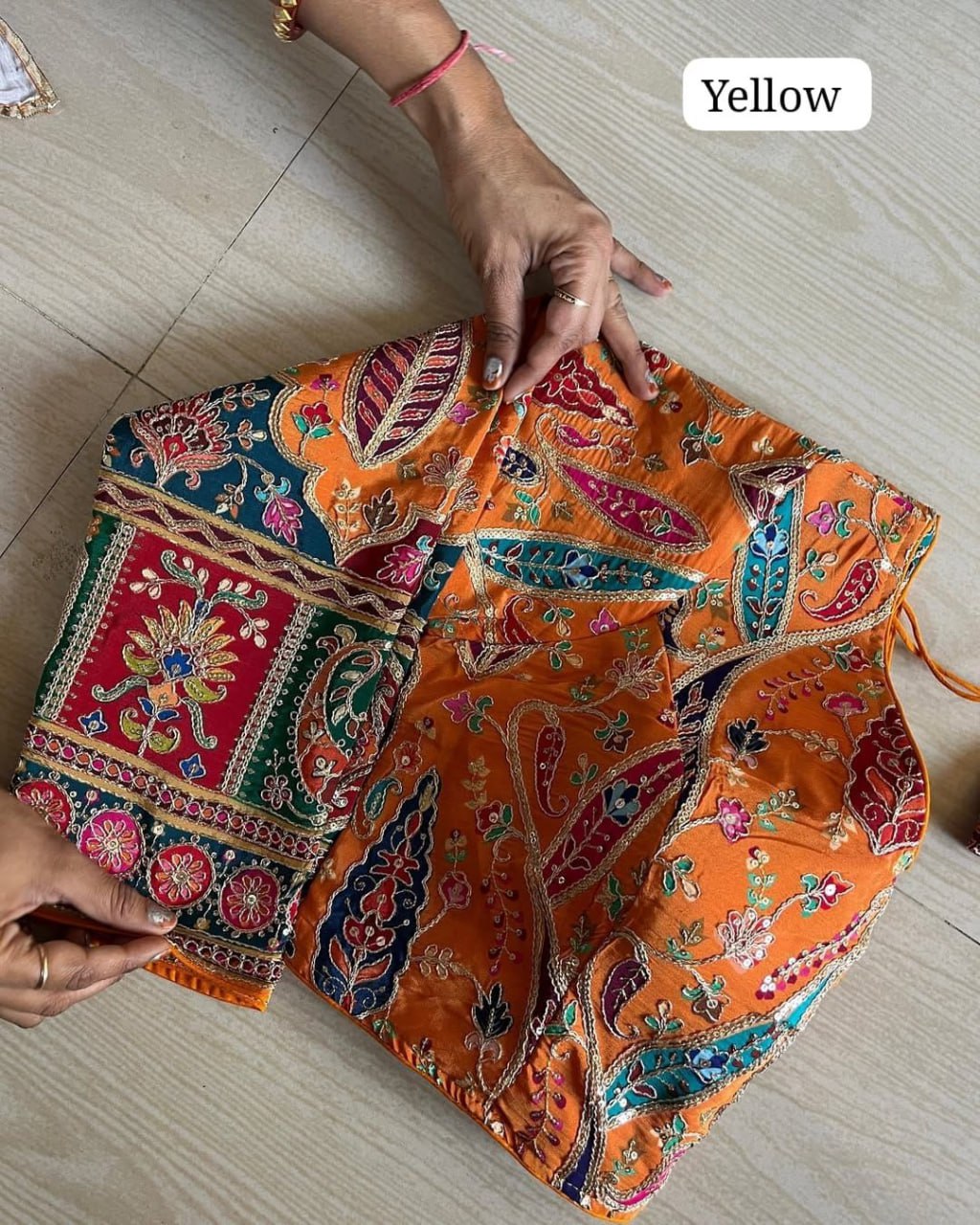 Crepe with Heavy Chinon Position Print Blouse